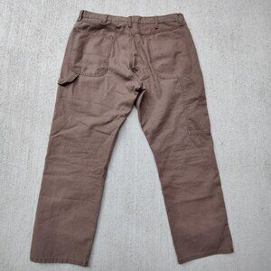 'Rustler' heavy duty carpenter style faded brown work pants men's 36